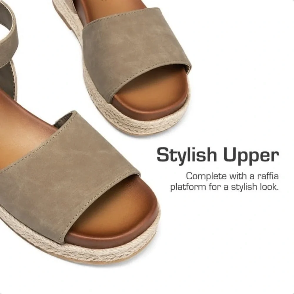 Dream Pairs Girls Taupe Flatform Wedge Espadrille Sandals KKUMWS2501 Size 2 NEW